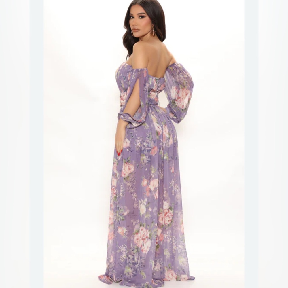Brunch O'Clock Floral Maxi Dress - Lavender/combo - Picture 2 of 3